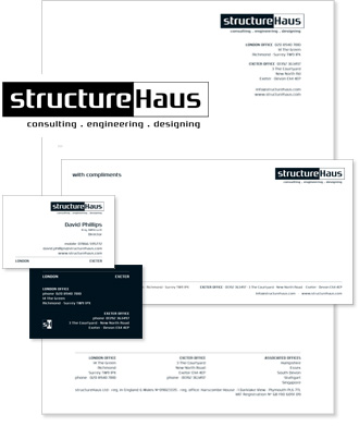 structureHaus: Logo und Geschäftspapier